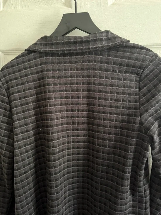 Maurices Black and Gray Plaid Open Front Blazer - Picture 7 of 10